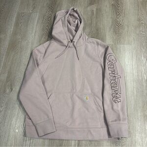 CARHARTT XL Rain Defender Relaxed Fit Midweight Script Sleeve Sweatshirt